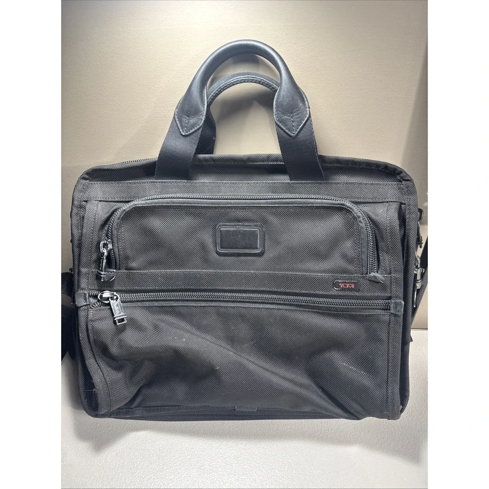 Tumi Alpha Nylon Leather Travel Laptop Briefcase 16